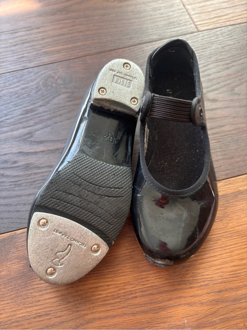 Bloch Black Patent Kids Tap Shoes with Elastic Strap dance